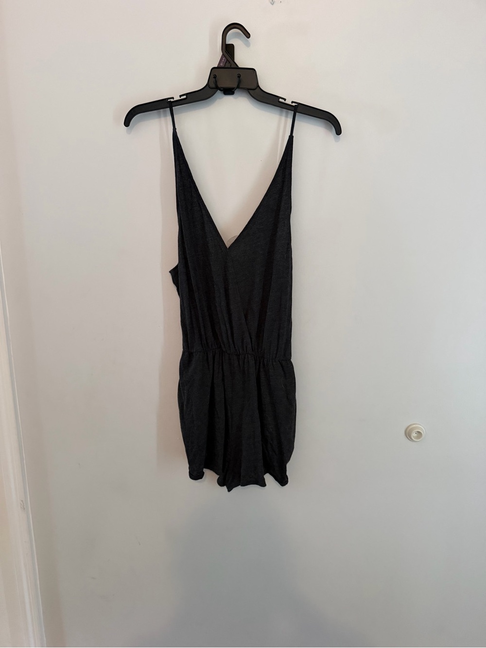 VS PINK Black V-Neck Spaghetti Strap Romper